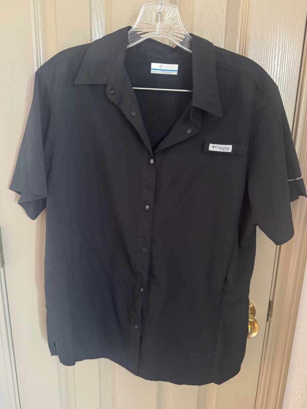 New Women's black Columbia PFG short sleeve shirt Sz L